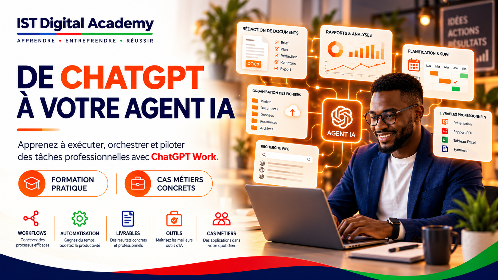 Couverture IST Digital Academy : de ChatGPT à votre agent IA, avec ChatGPT Work.